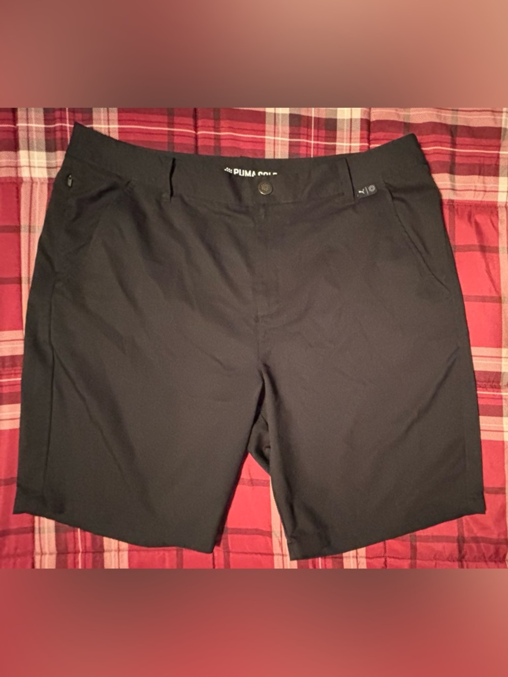 Puma Black Flat Front Golf Shorts